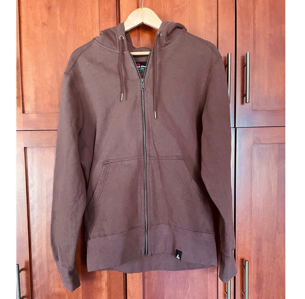 American Giant Hoodie Sweatshirt Classic Full Zip Brown Size Medium